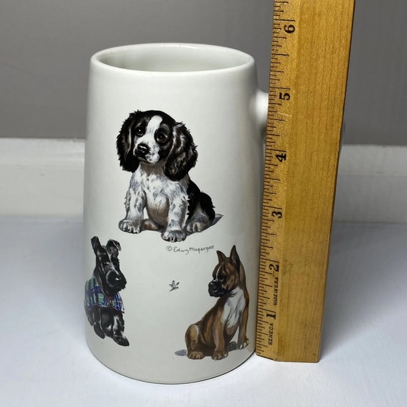 Edwin Megargee Signed Dog & Dragonfly Mug Coffee Cup Boxer, Scottie Springer - Picture 12 of 13